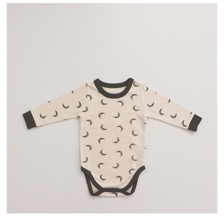 Cotton Two Piece Baby Set - Long Sleeve Top and High Waist Trousers, 0 to 12 Months