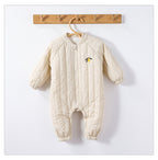 Padded Baby Snowsuit - Zip Up Wadded All-in-One with Back Embroidery, 3 to 24 Months