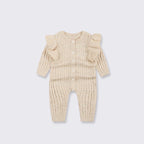 Knitted Baby All-in-One - Flecked Cotton Pull On Romper, 0 to 24 Months