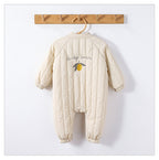 Padded Baby Snowsuit - Zip Up Wadded All-in-One with Back Embroidery, 3 to 24 Months