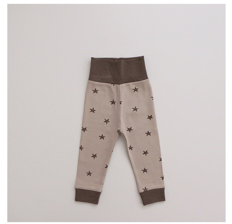 Cotton Two Piece Baby Set - Long Sleeve Top and High Waist Trousers, 0 to 12 Months