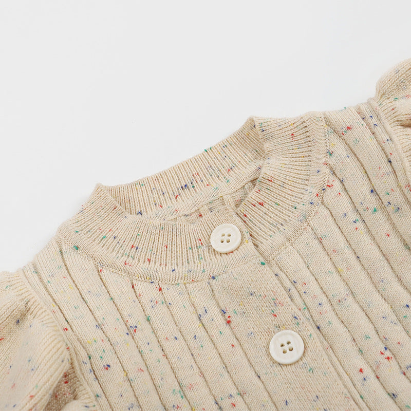Knitted Baby All-in-One - Flecked Cotton Pull On Romper, 0 to 24 Months
