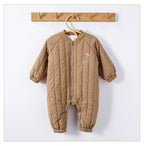 Padded Baby Snowsuit - Zip Up Wadded All-in-One with Back Embroidery, 3 to 24 Months