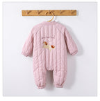 Padded Baby Snowsuit - Zip Up Wadded All-in-One with Back Embroidery, 3 to 24 Months