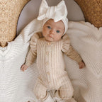 Knitted Baby All-in-One - Flecked Cotton Pull On Romper, 0 to 24 Months