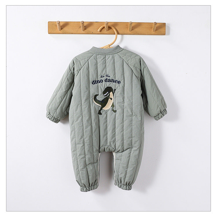 Padded Baby Snowsuit - Zip Up Wadded All-in-One with Back Embroidery, 3 to 24 Months