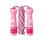 Wooden Skipping Rope – Strawberry Rabbit Design, Pink Handles, Cotton Rope, Adjustable 2.7 m, Ages 3+