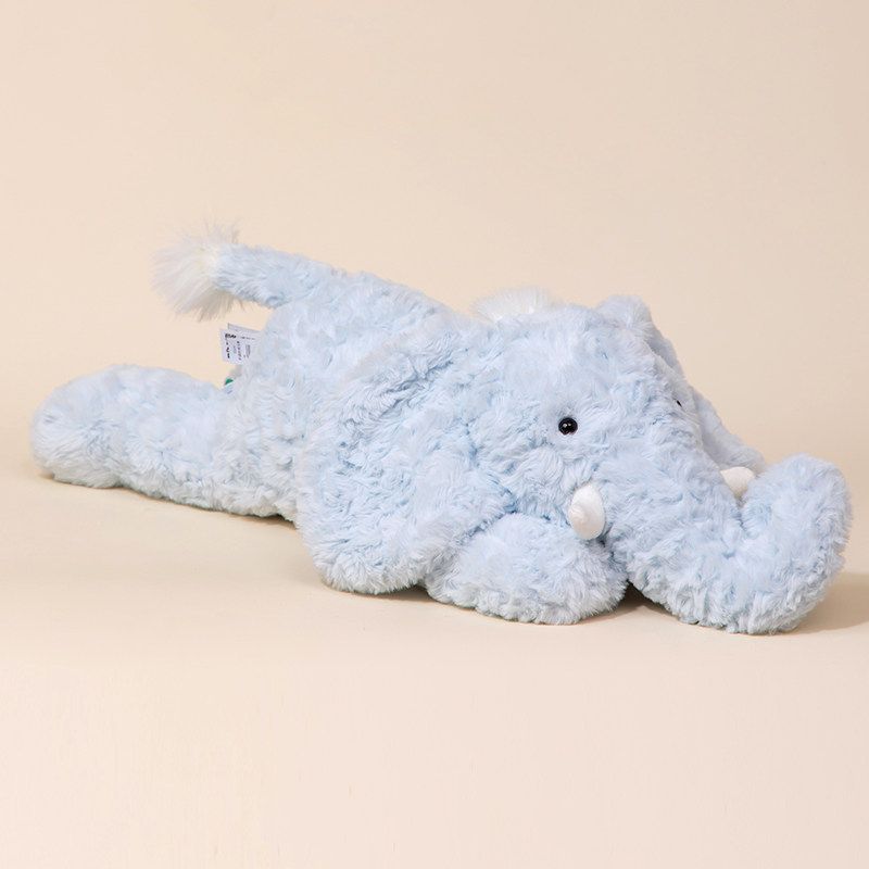 Floppy lying-down animal soft toy with outstretched limbs, 50cm – Elephant