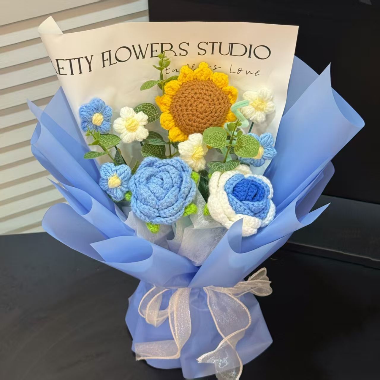 Handmade Crochet Sunflower Bouquet – Knitted Flower Gift