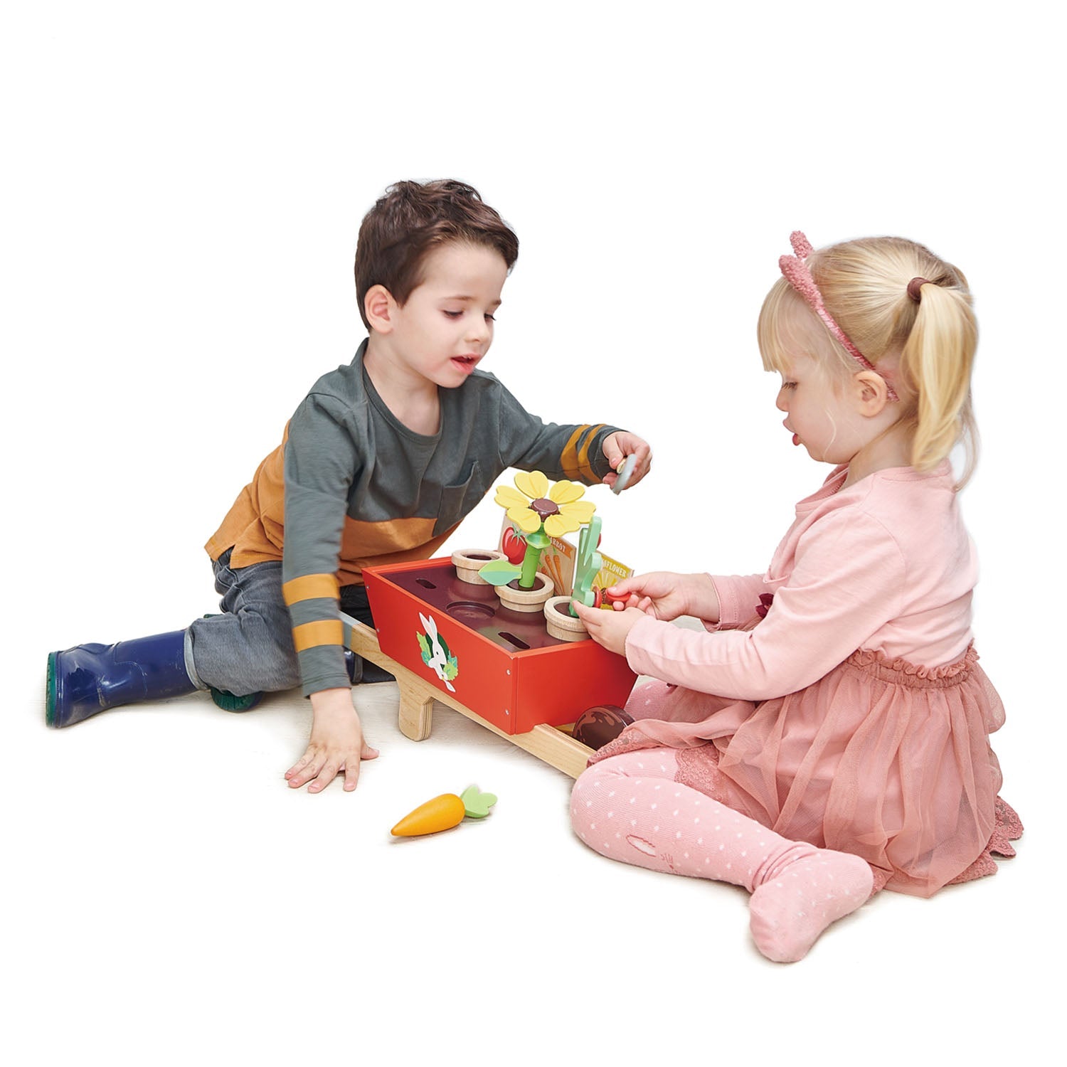 Wooden Garden Wheelbarrow Set - 9 Pieces