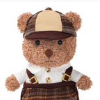 Detective Teddy Bear Plush Toy – Soft Curly Fur Bear Doll in Outfit | 18 cm