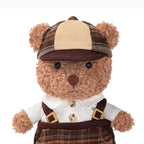 Teddy Bear Plush Toy in Vintage Outfit – Soft Stuffed Bear Doll with Cap & Suspenders | 18 cm
