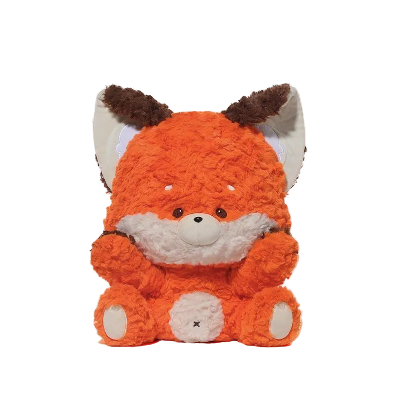 Fox Plush Toy with Oversized Head – Soft Stuffed Sitting Fox Doll | 38 cm