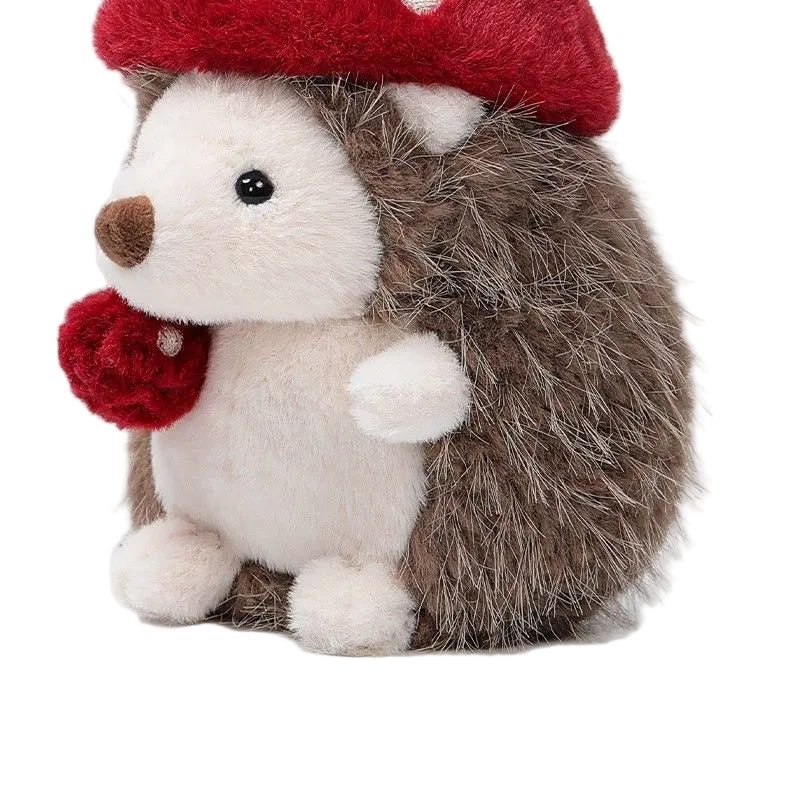 Hedgehog Plush Toy with Mushroom Hat – Soft Stuffed Animal Doll | 18 cm