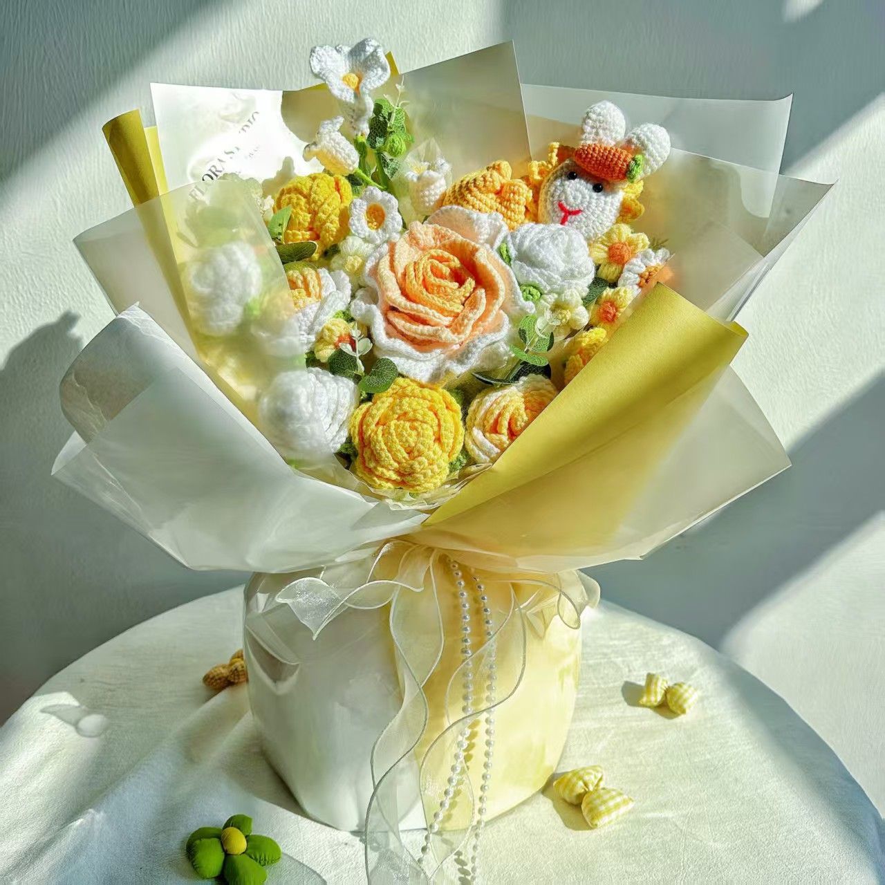 Handmade Crochet Flower Bouquet – Knitted Floral Gift
