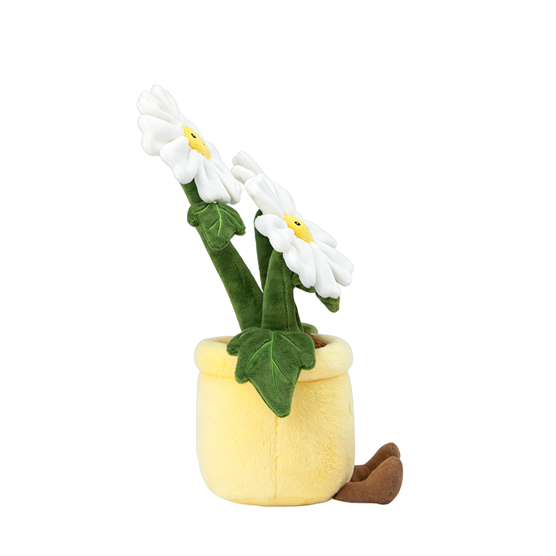 Flower Pot Plush Toy – Soft Daisy Stuffed Doll with Smiling Face | 30 cm