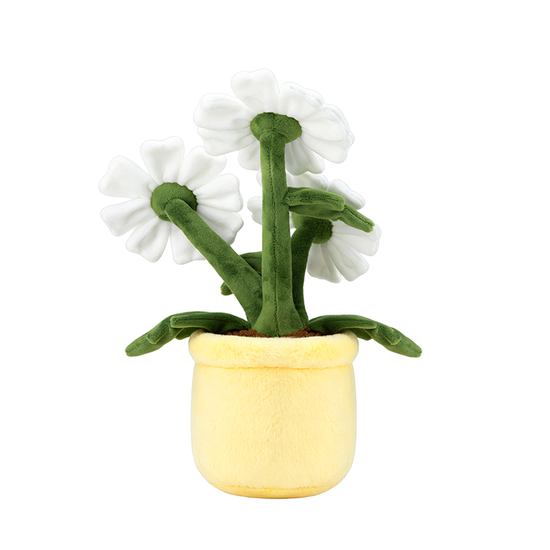 Flower Pot Plush Toy – Soft Daisy Stuffed Doll with Smiling Face | 30 cm