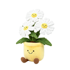 Flower Pot Plush Toy – Soft Daisy Stuffed Doll with Smiling Face | 30 cm