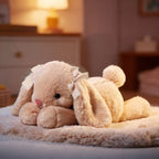 Lying Down Rabbit Soft Toy – Plush Bunny, 35 cm, Ages 14+