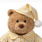 Pajama Teddy Bear Plush Toy – Soft Stuffed Bear in Striped Sleepwear & Cap | 25 cm