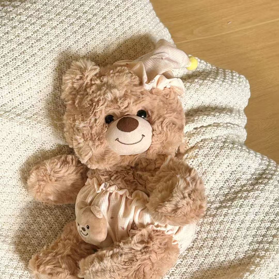 Plush bear and bunny in nightcaps and patterned pyjama-style fronts – view 6 of 11