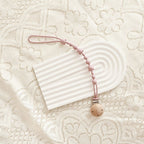 Silicone Dummy Clip – Beaded Soother Holder with Beech Wood Clip & Bear-Face Beads | 22 cm | 7 Colours