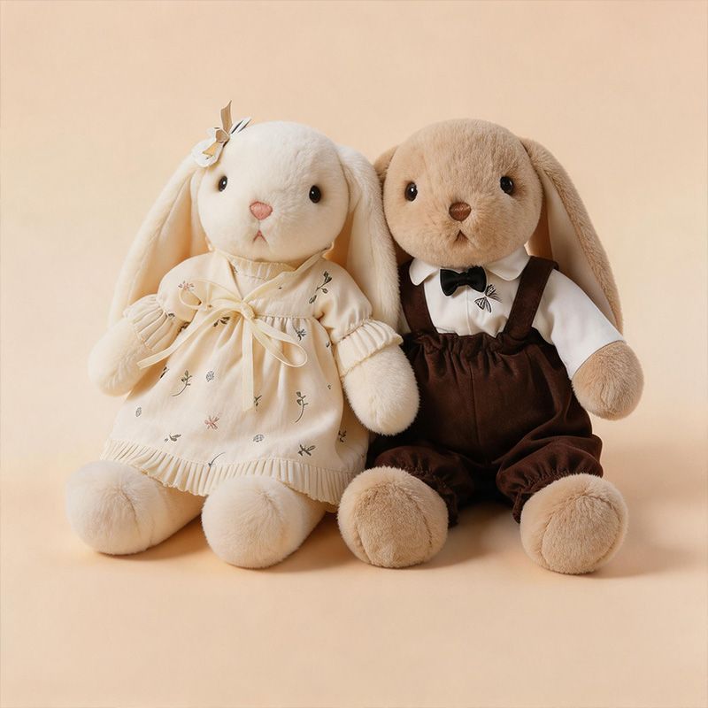 Dressed Rabbit Doll – Six Characters, 30 cm and 45 cm, Ages 6+