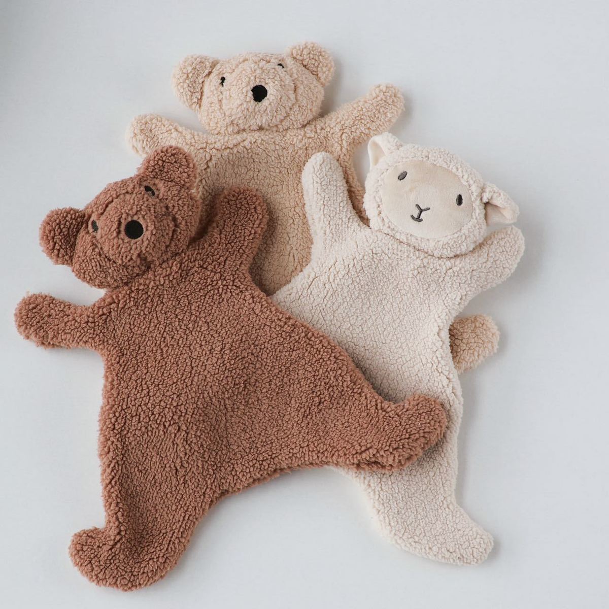 Sherpa Baby Comforter – Flat Bear or Lamb Cuddle Cloth | 30 cm | 0–3 Years