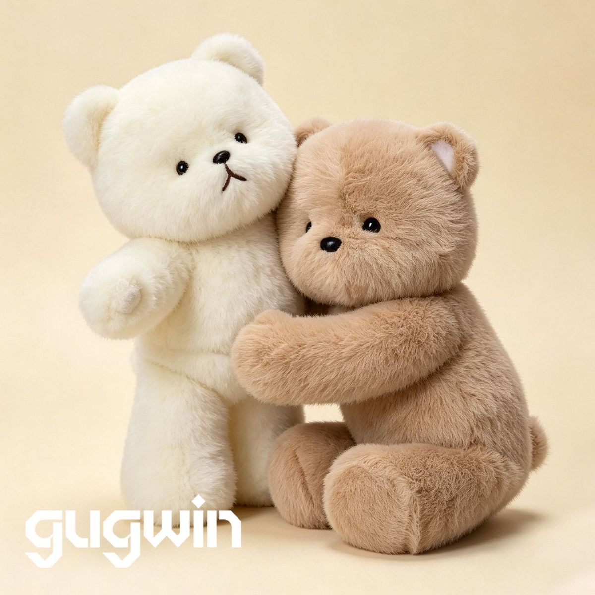 Pair of soft 45 cm plush teddy bears sitting side by side – view 5 of 9