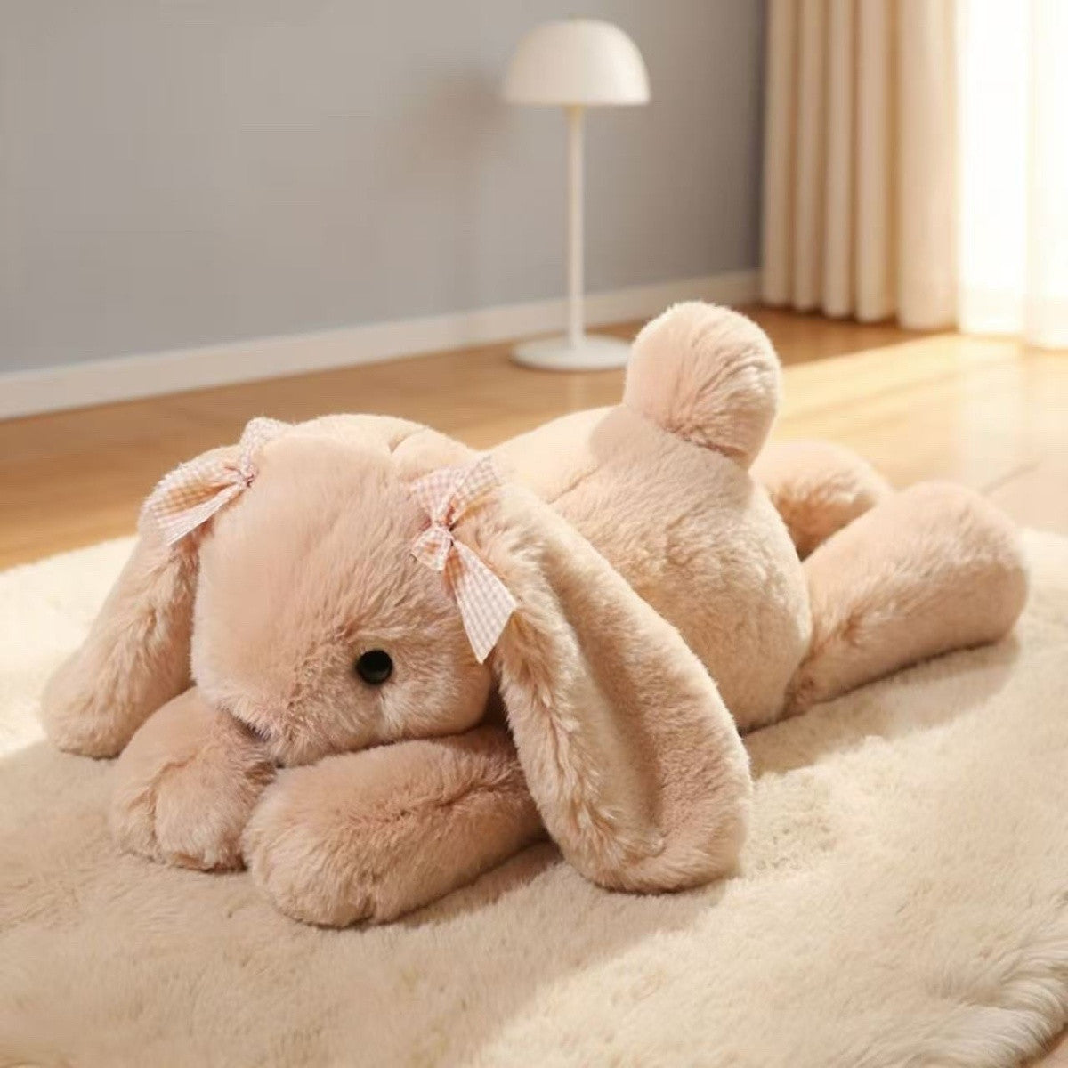 Lying Down Rabbit Soft Toy – Plush Bunny, 35 cm, Ages 14+