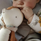 Deer Soft Toy – Spotted Fawn Fabric Doll with Ribbon Collar & Embroidered Face | 38 cm