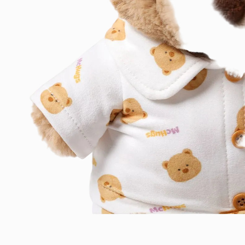 Teddy Bear Plush Toy with Bear Print Outfit – Soft Stuffed Bear Doll | 25 cm