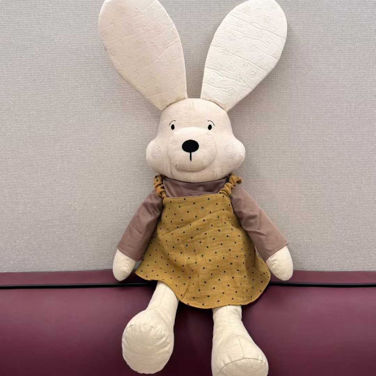 Rabbit Cushion 70 cm – Long Eared Bunny Shaped Pillow in Cotton, Blue or Coffee