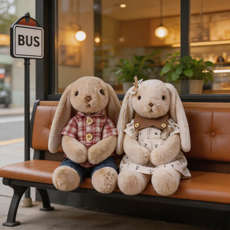 Dressed Rabbit Doll – Six Characters, 30 cm and 45 cm, Ages 6+