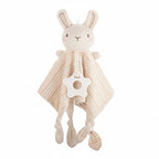 Baby Comfort Blanket Toy – Organic Cotton Animal Sensory Doll with Rattle & Teether | 40 cm