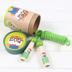 Wooden Skipping Rope – Owl Design, Beech Handles, Cotton Rope, Adjustable 3–5 m, Ages 3+