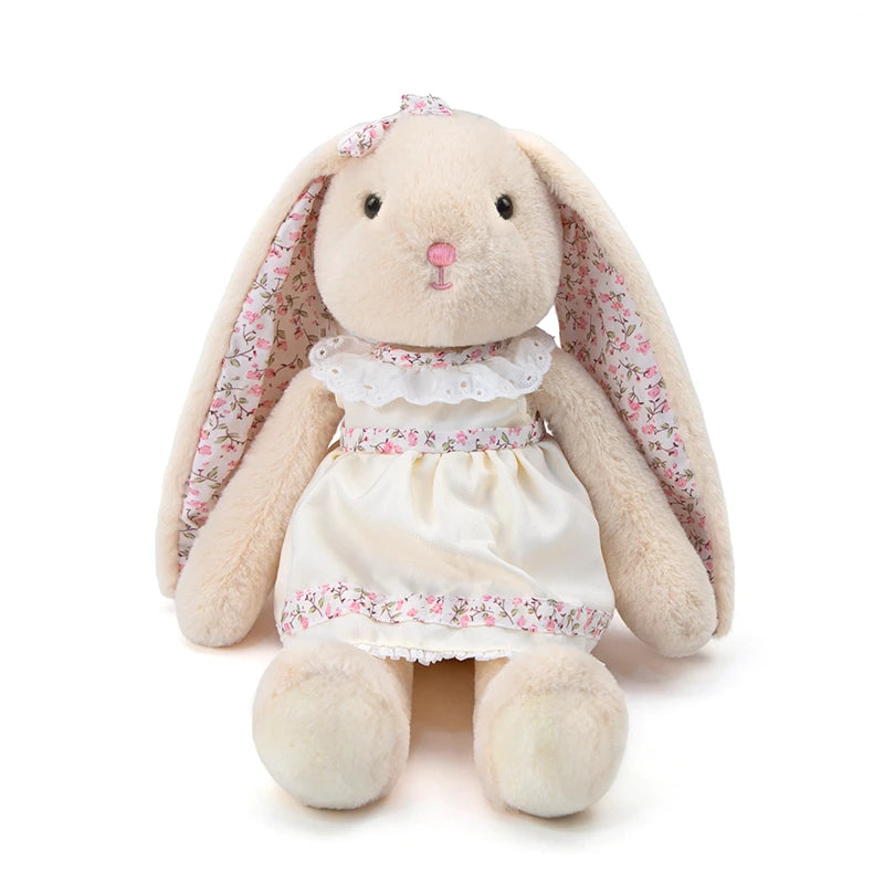 Lop-Eared Rabbit Plush Doll with Floral Dress – Soft Bunny Toy | 25 cm & 30 cm