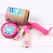 Wooden Skipping Rope – Bear Design, Beech Handles, Cotton Rope, Adjustable 3–5 m, Ages 3+