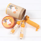 Wooden Skipping Rope – Giraffe Design, Beech Handles, Cotton Rope, Adjustable 3–5 m, Ages 3+