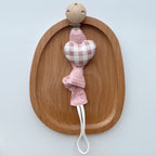 Cotton Dummy Clip – Knitted Soother Holder with Plush Motif & Beech Wood Clip | 27 cm | 8 Designs