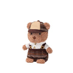 Teddy Bear Plush Toy in Vintage Outfit – Soft Stuffed Bear Doll with Cap & Suspenders | 18 cm