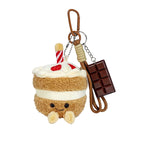 Plush Cake Bag Charm – Smiling Layer Cake Keyring, 16 cm, Five Versions
