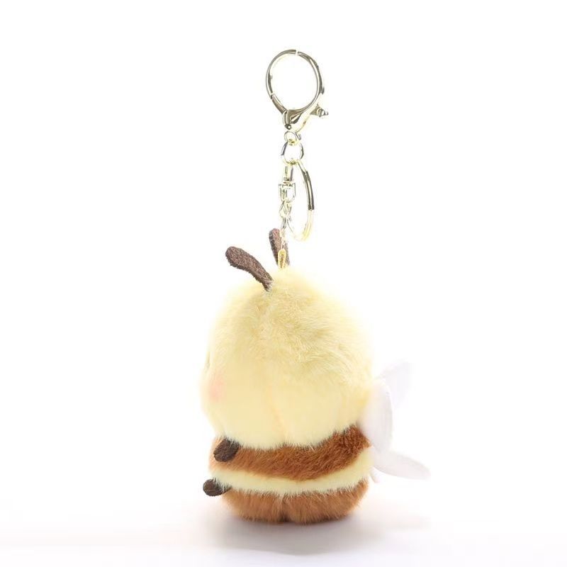 Plush Bee Bag Charm – Soft Toy Bee Keyring or Lanyard, 11 cm, Single or Pair