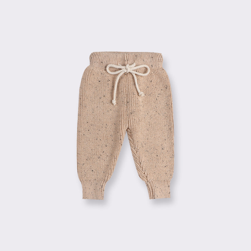 Speckled Knit Baby Set - Apricot Cotton Jumper and Trousers, 0 Months to 3 Years