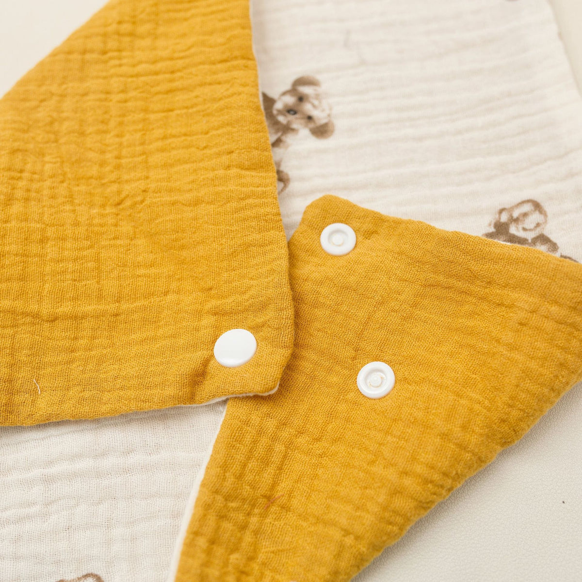 Bandana Dribble Bib, Cotton with Waterproof Backing, close-up of the fabric texture