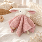 Bunny and Bear Baby Comforter, Soft Plush, styled in a nursery setting