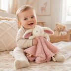 Bunny and Bear Baby Comforter, Soft Plush, front view