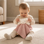 Bunny and Bear Baby Comforter, Soft Plush, back view