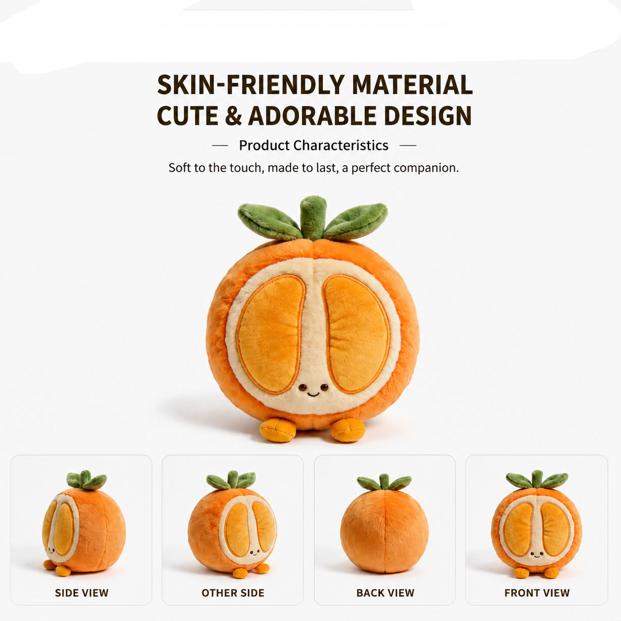 Orange Plush Toy – Cute Stuffed Fruit Character