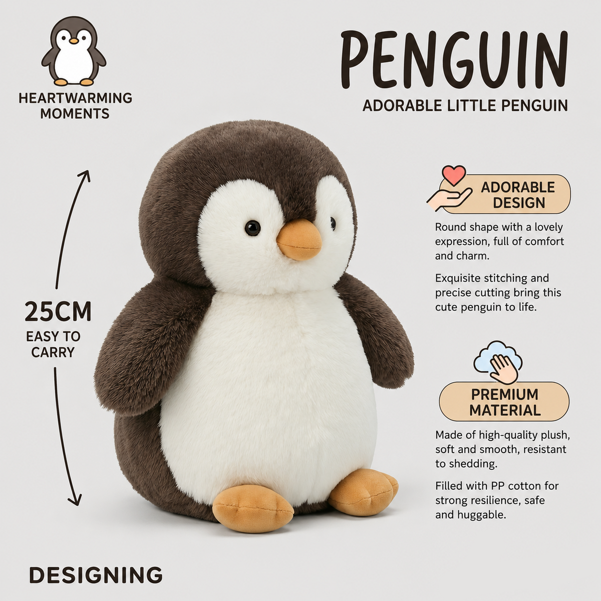Penguin Plush Toy – Cute Chubby Stuffed Animal